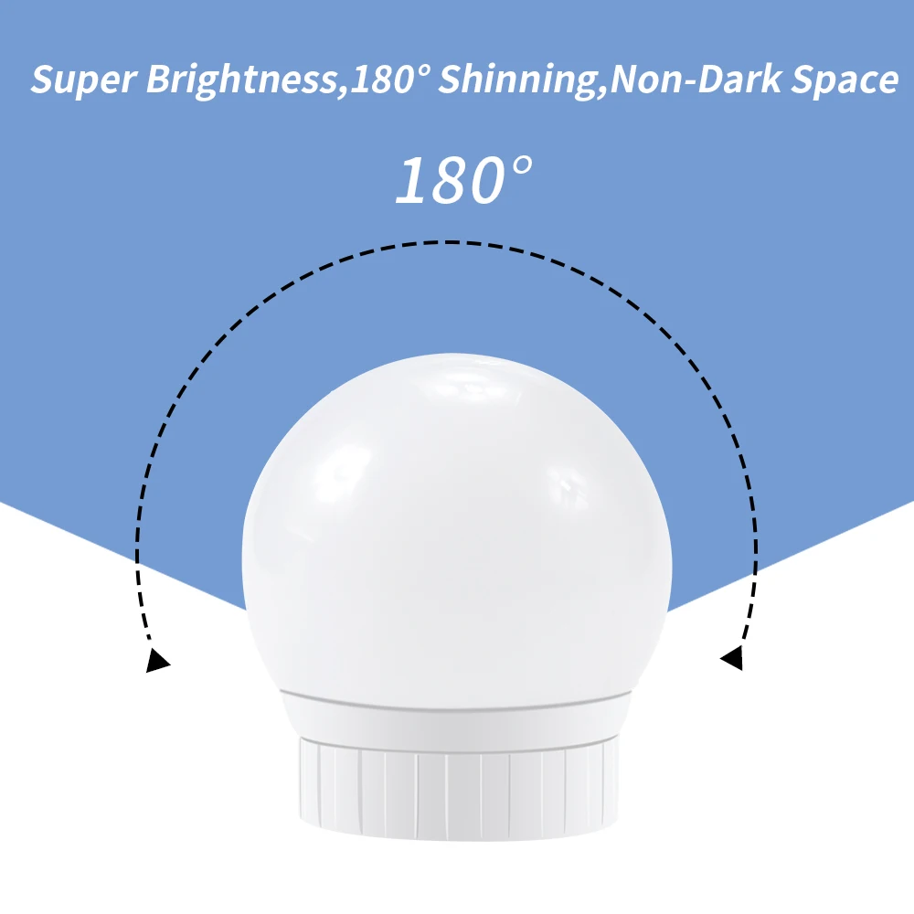Makeup Mirror LED Light Lamp USB Hollywood Mirror Vanity Light Bulb Cosmetic LED Dressing Table Lighting Dimmable LED Wall Lamp