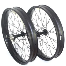 26er Fat Bike Carbon Wheels Fatbike Wheelset Tubeless 65mm 80mm 90mm 100mm Width Front  Space 135mm or 150mm Rear 190mm 197mm