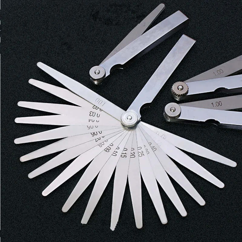 Precision Stainless Steel Feeler Gauge 0.05-1mm 14 Blade Thickness Gap Metric Filler Thickness Measuring Tool