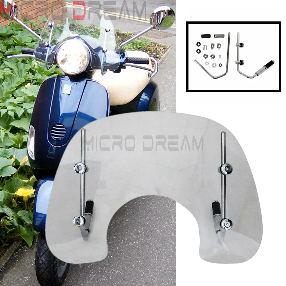 

Scooter Clear Windscreen Front Windshield Spoiler Air Deflector w/ Mount Bracket For LX150 LX50 LX 50 Reduce Wind Speed Airflow