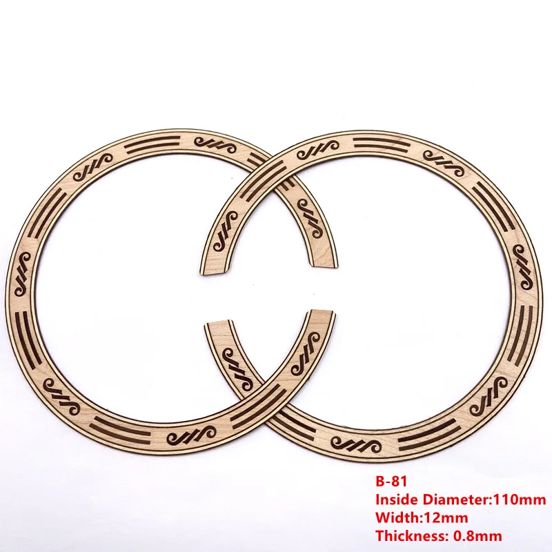 5 Stück Holz-Abalone-Muschel-Gitarren-Rosetten, Akustikgitarren-Schallloch-Einlegringe, DIY-Dekorationsteile für Gitarrenbau und -reparatur
