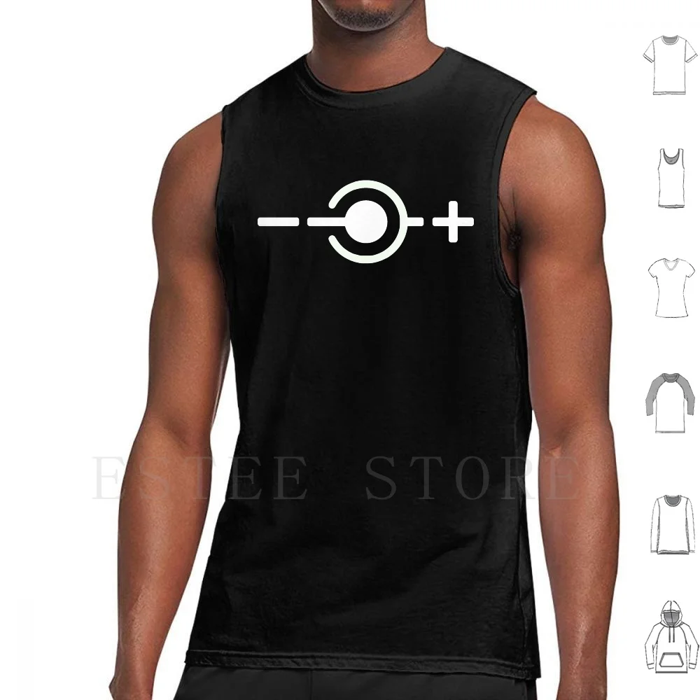 Centre Negative-White Tank Tops Vest Vintage Retro Computer Power Supply Spectrum