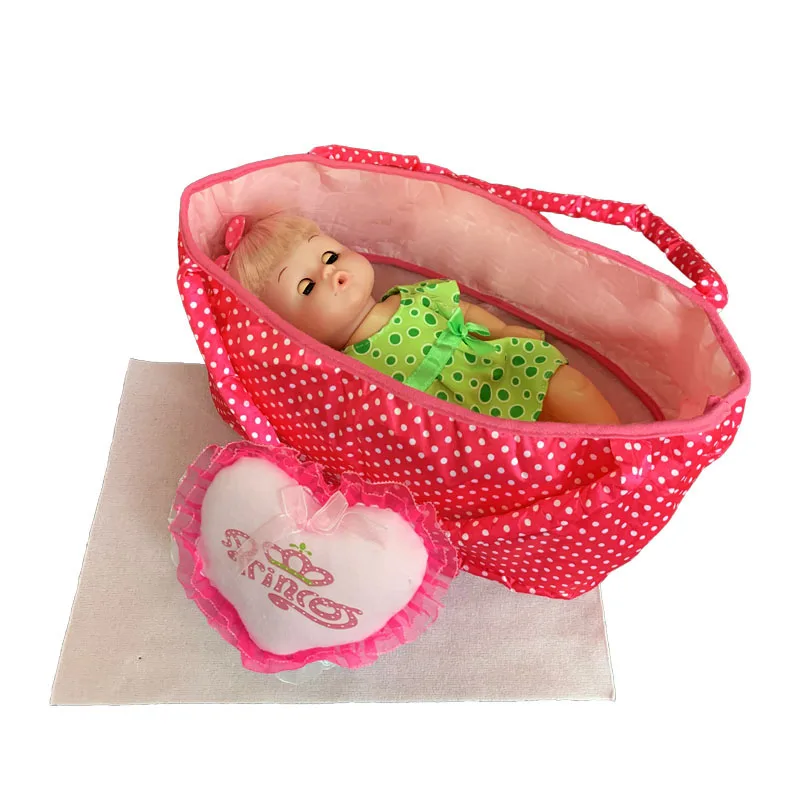 12 Inch Girls Doll Sleeping Bag Basket Hoppet Babies Sleeping Basket Newborn Baby Toys Fit 30 Cm Baby Dolls Accessories Gift