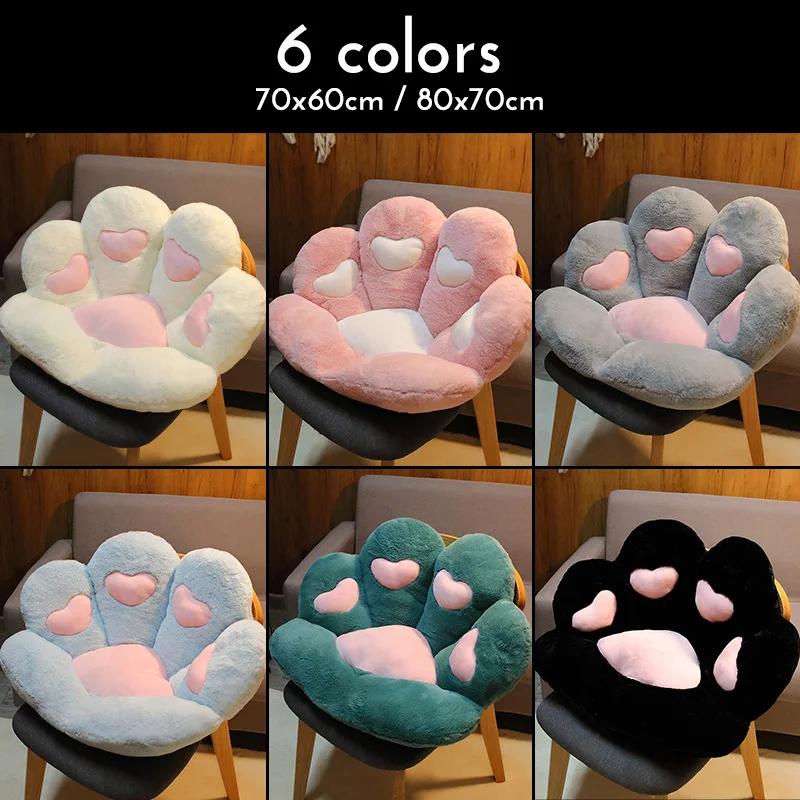 

Armchair Seat Pouf Cartoon Cat Paw Cushion For Office Dinning Chair Desk Seat Backrest Pillow Seat Pad Massage Cat Paw Cushion