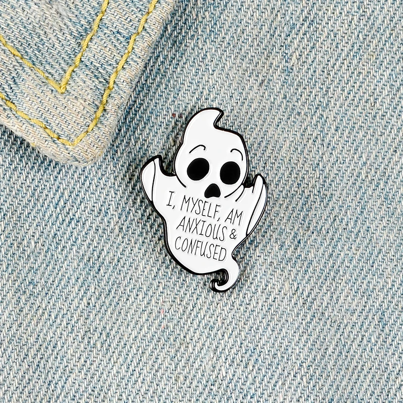 Halloween Punk Enamel Pins Cute Ghost Pumpkin Skull Brooch Lapel Pin Badges Backpack Gift Friends Kids Jewelry Accessories