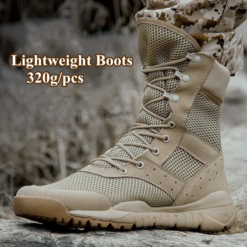 Botas de entrenamiento ultraligeras para hombre y mujer, zapatos de escalada al aire libre, malla transpirable, senderismo, desierto, talla 34, 49