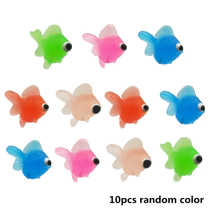 10pcs Rubber Simulation Small Goldfish Gold Fish Kids Decoration Bath Toy