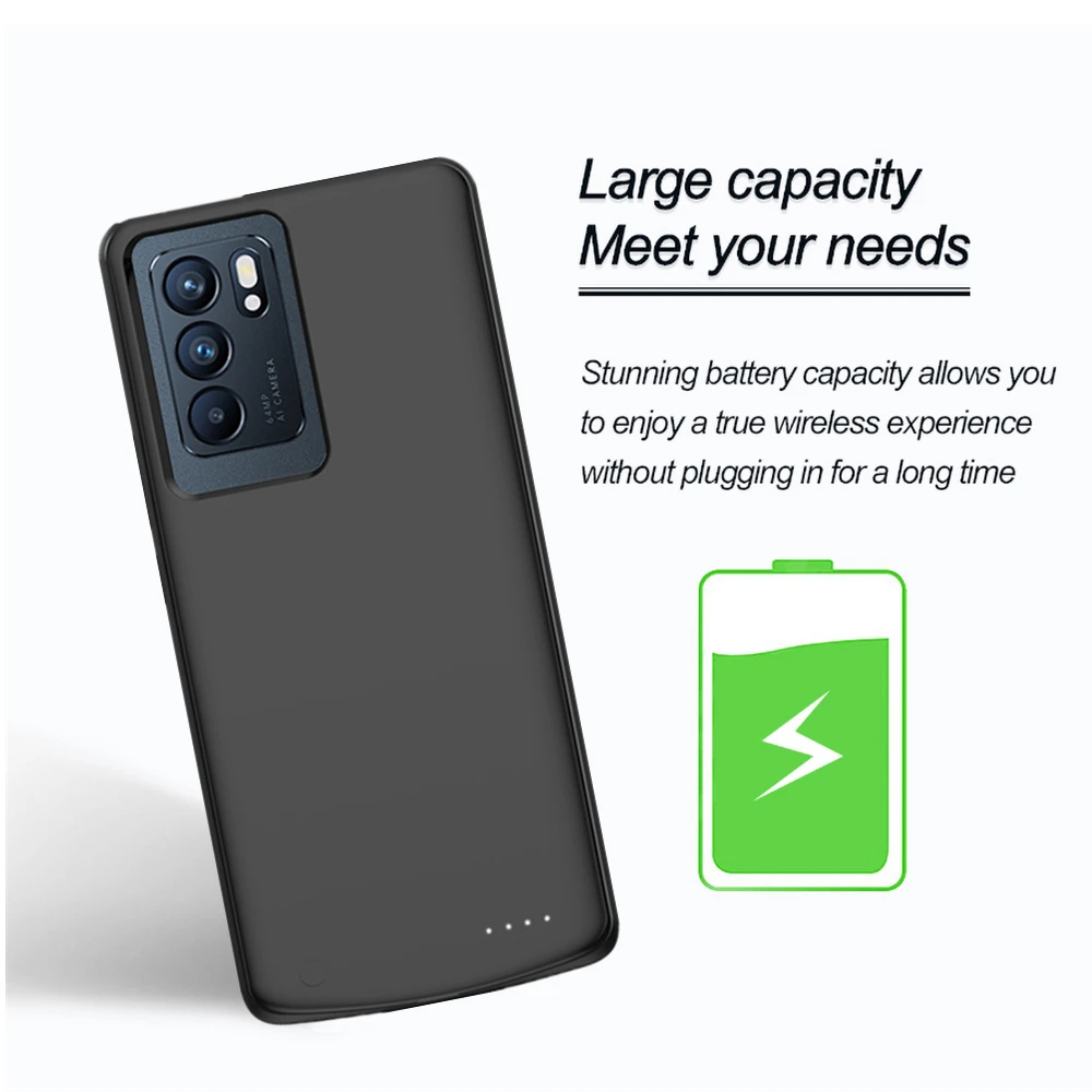 10000mAh Portable Powerbank Cover For OPPO Reno 6 Pro Plus Battery Cases Power Bank Cover For OPPO Reno 6 Pro+ Charging Case