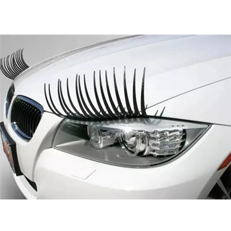 1pair Headlight Black Eyelash Sticker Car Eyelashes Car False Eyelashes Car Sticker Motorcycle Car Styling Automobiles