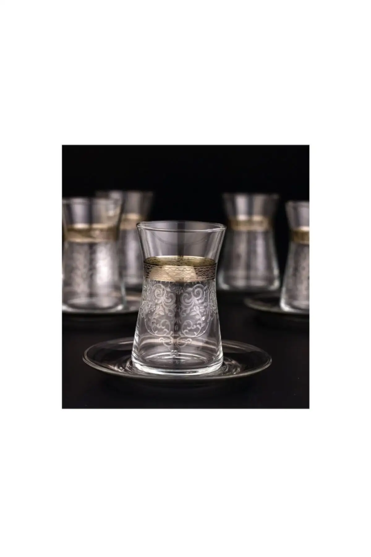 

Uras 12 Piece Tea Set-Favorite Platinum English Tea Cup Glass Cup