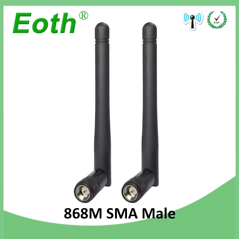 Antena lora lorawan de 868 MHz, 3dbi, SMA macho, recta, GSM, 915MHz, 868 antenas IOT para repetidor de señal gsm