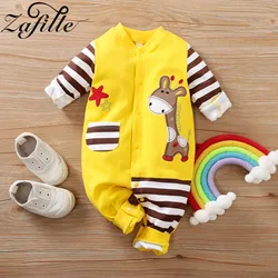 ZAFILLE Griaffe Baby Clothes For Newborns Boys Bodysuit Cartoon Kids Clothing Baby Rompers Cute Overalls For Children Costume