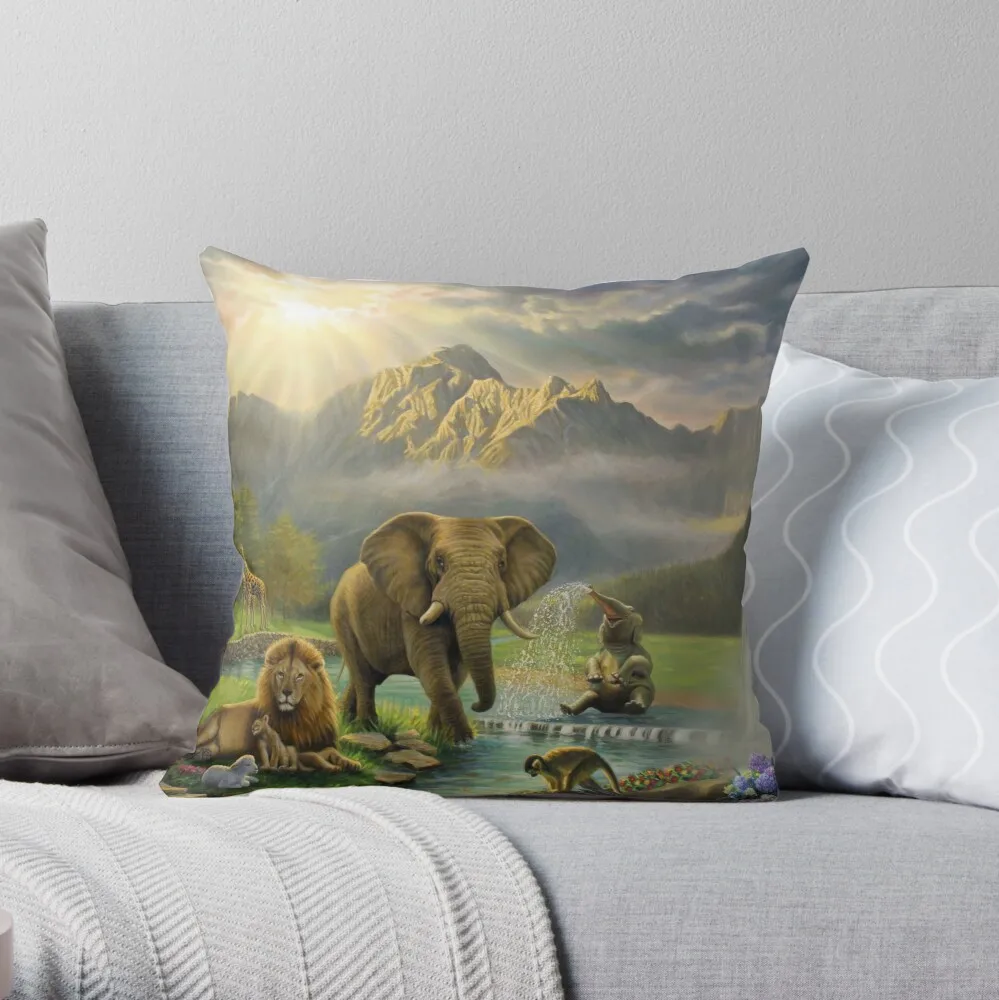 

Animals in Paradise Throw Pillow Pillow Case Polyester Home Decora Pillowcases Throw Pillow Case kussensloop almohada poszewka