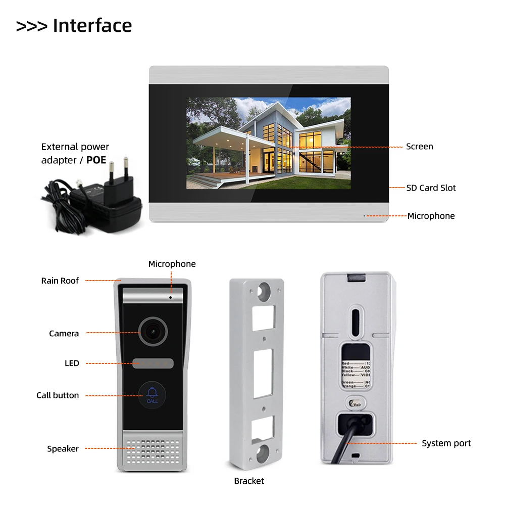 Jeatone Tuya 7 Inch Video Door Phone Intercom Doorbell Wireless WiFi Smart Home Eye Door Camera For Remote Access Control System