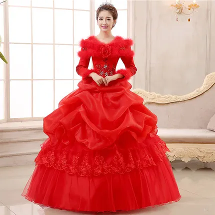 red feather collar beading long sleeve ball gown Medieval dress Renaissance Gown princess Costume Victoria /Marie/Belle ball