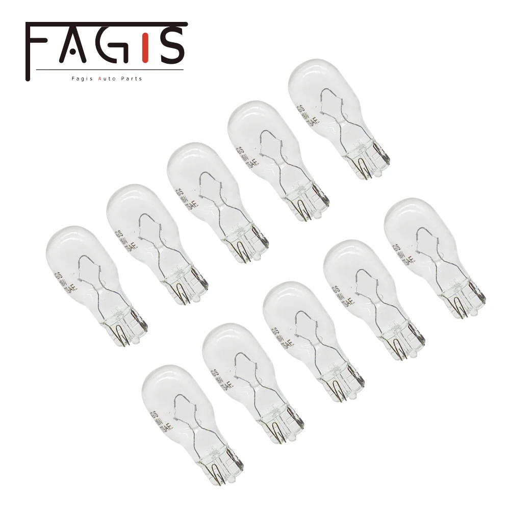 Fagis 10 Uds vidrio transparente blanco cálido T15 W16W lámpara halógena 12V 16W luz Interior bombillas halógenas