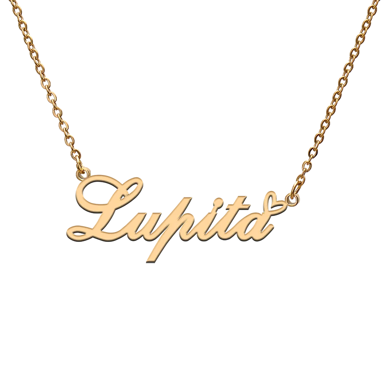 

God with Love Heart Personalized Character Necklace with Name Lupita for Best Friend Jewelry Gift