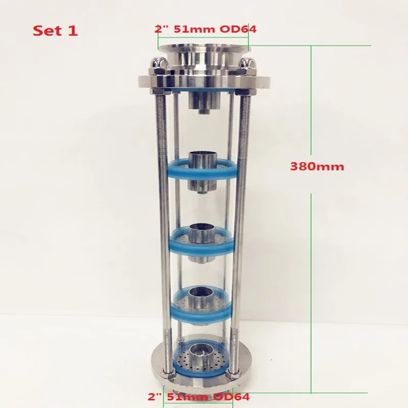 Free Shipping Borosilicate Glass Column, Outer Diameter 60mm ,Inside Diameter 50mm, Height 75mm For 2\