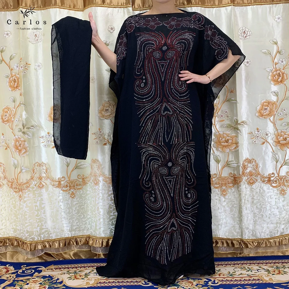 2024 New African Long Maxi Dress African Dresses For Women Plus Size Both Side Diamond Dress Robe Femme Clothes African Clothing