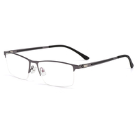 Business Men Semi Frameless Glasses Frame Titanium Alloy S41001 Classic Male's Spectacles Prescription Frames With Spring Hinge