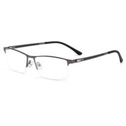 Business Men Semi Frameless Glasses Frame Titanium Alloy S41001 Classic Male's Spectacles Prescription Frames With Spring Hinge