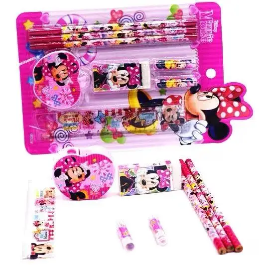 Imagem -06 - Disney Mickey e Minnie Papelaria Conjunto Bonito Kawaii Material Escolar Aberto Presente Dia Estudante 8-piece