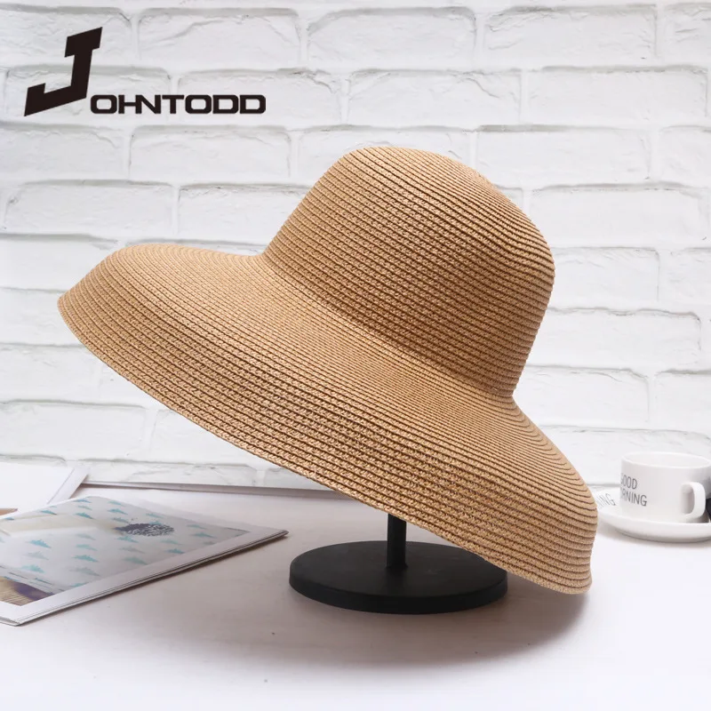 

2021 Summer Hepburn Style Wind Retro Sun Big Grass Hat Wide Side Visor Female Sunscreen Beach Fashion Wild Sun Hat Solid Color