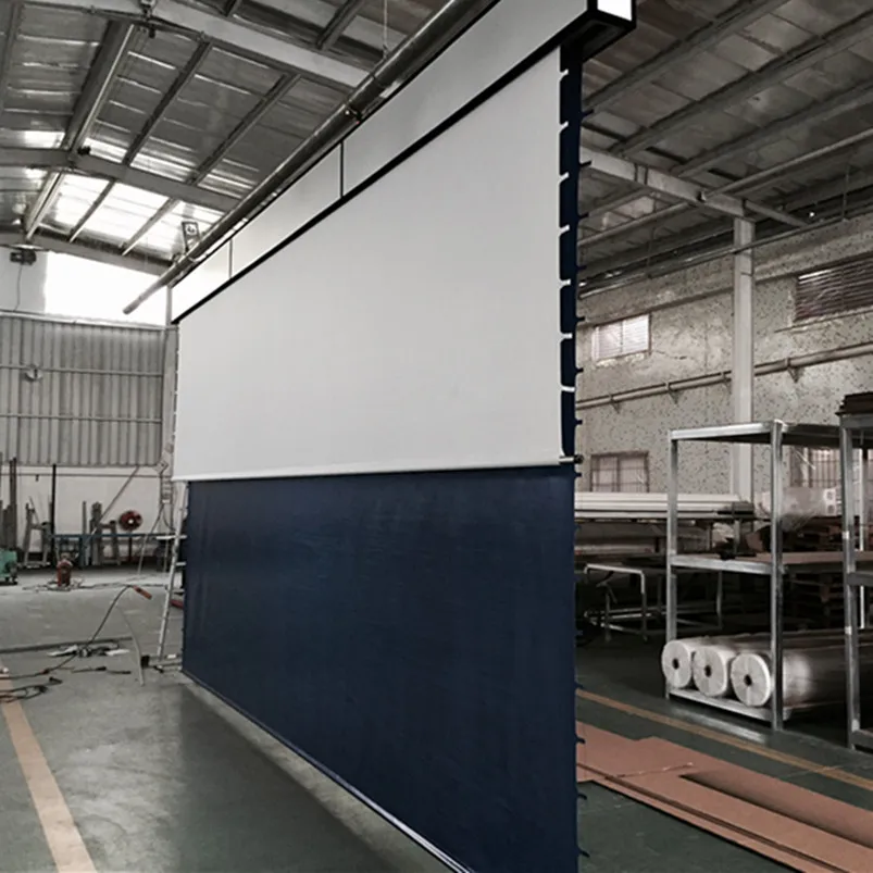 큰 장소 탭은 상업적인 가정 극장 거대한 자동화된 투상 스크린을 위한 전기 영화관 스크린을 긴장시켰습니다