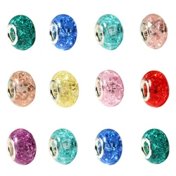 50pcs 14mm Colorful Resin Spacer Beads 5mm Large Hole Beads for Jewelry Making DIY Charm Bracelet Necklace Accessories