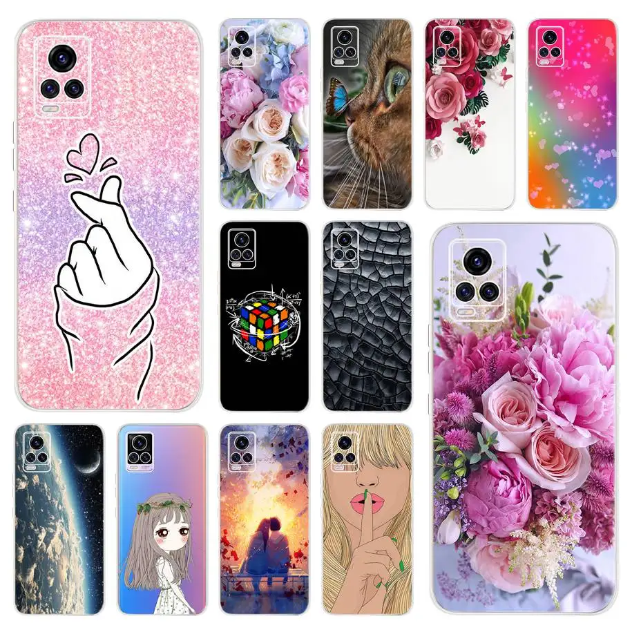 For Vivo V20 V20SE Case Soft TPU Silicone Flower Cover For Vivo V20 2020 Phone Cases for VivoV20 V2025 V 20 SE Bumper Funda Capa