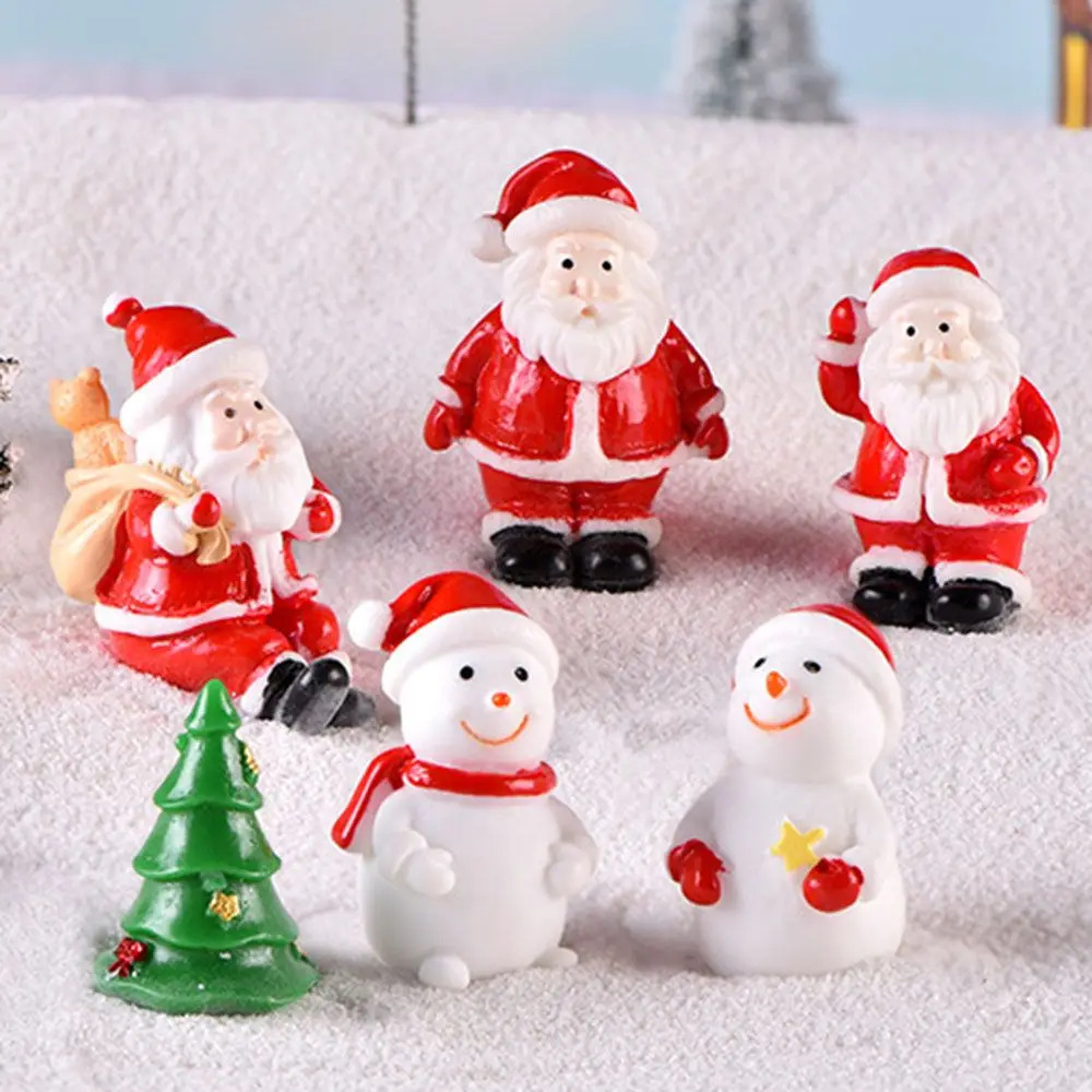 1Pcs Navidad Christmas Tree Snowman Santa Claus Christmas Ornaments Christmas Decoration Xmas Micro landscape Ornaments