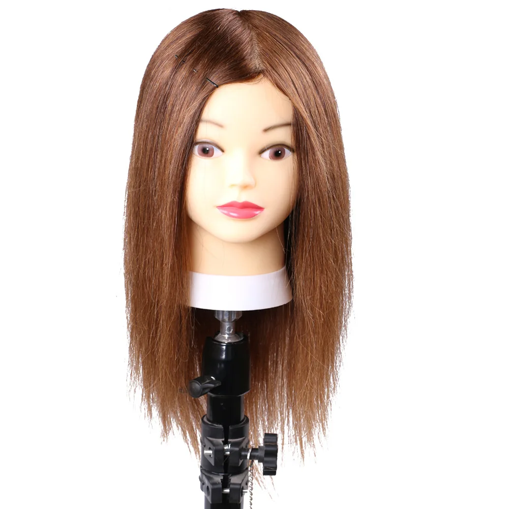 hair salon practice head model doll hairdresser practice hair styling dyed braiding curly cut mannequin head 80% human hair head