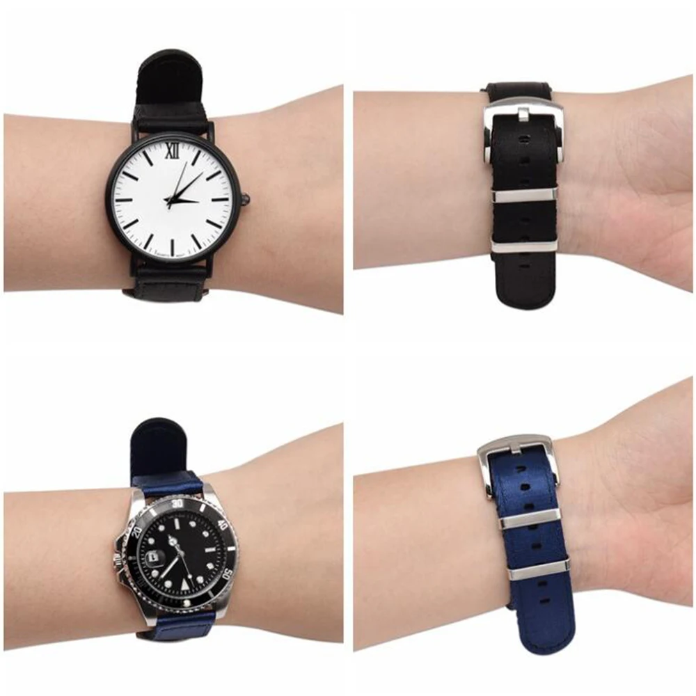 18mm 20mm 22mm 24mm Nylon Canvas Watch Band for Samsung Galaxy Watch 5 4 42mm 46mm Active 2 Gear S3 Amazfit GTR Bracelet Strap