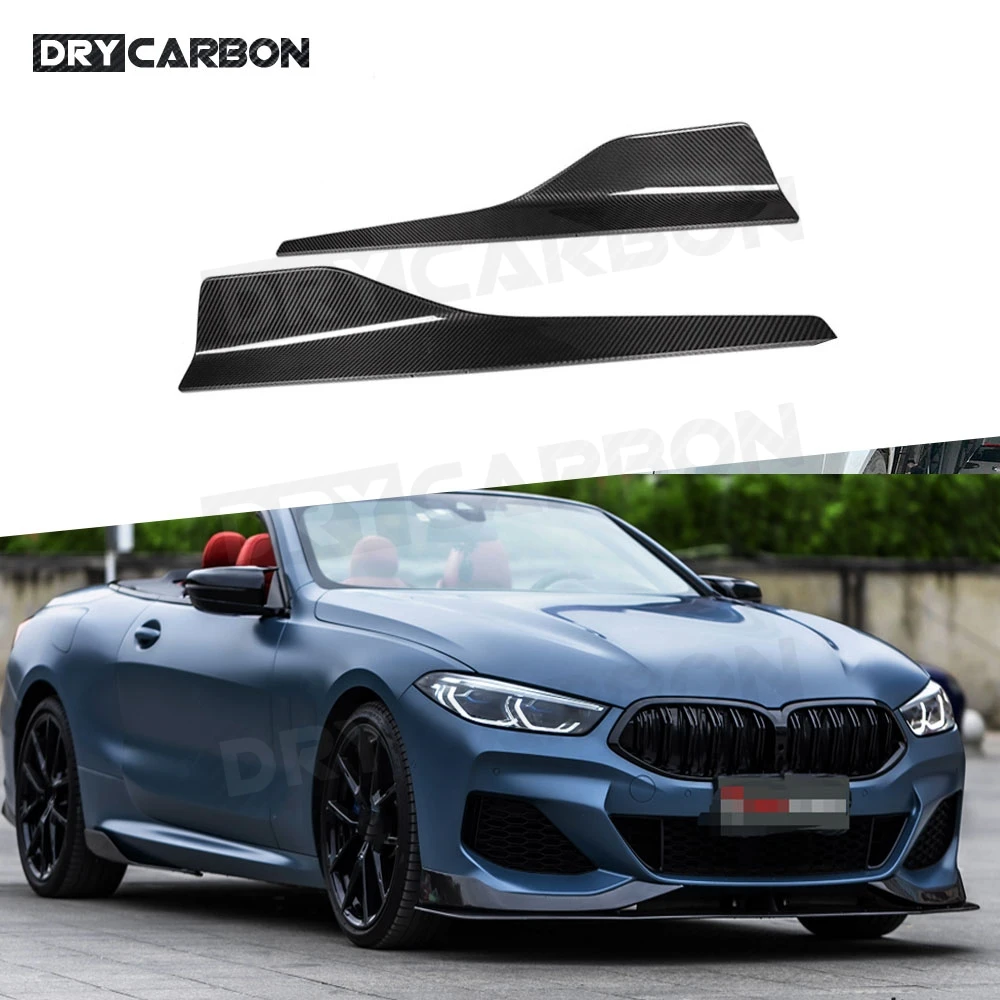 

2Pcs Carbon Fiber Side Skirts Bumper for BMW 8 Series G14 G15 G16 M Sport 2018 - 2021 Flaps Cupwings Splitters Extension Lips