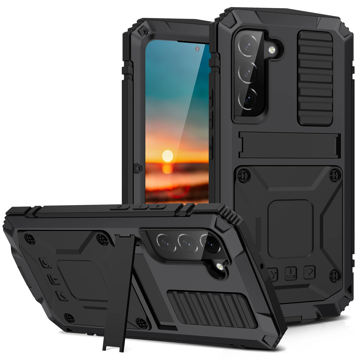 Waterproof Shockproof Dirtproof Three Proofing Kickstand Case For Samsung Galaxy S22 Plus S22 Ultra Case Cover Phone Shell Bag