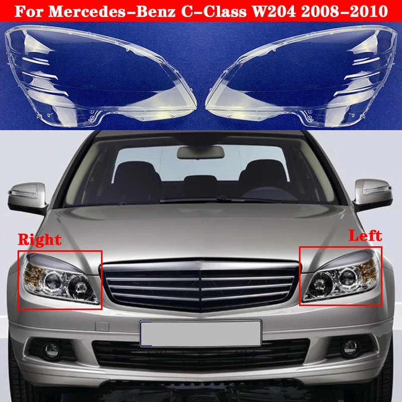 

Car Front Headlight Cover For Mercedes-Benz C-Class W204 2008-2010 Lampcover Lampshade Head Lamp light glass Lens Shell Caps