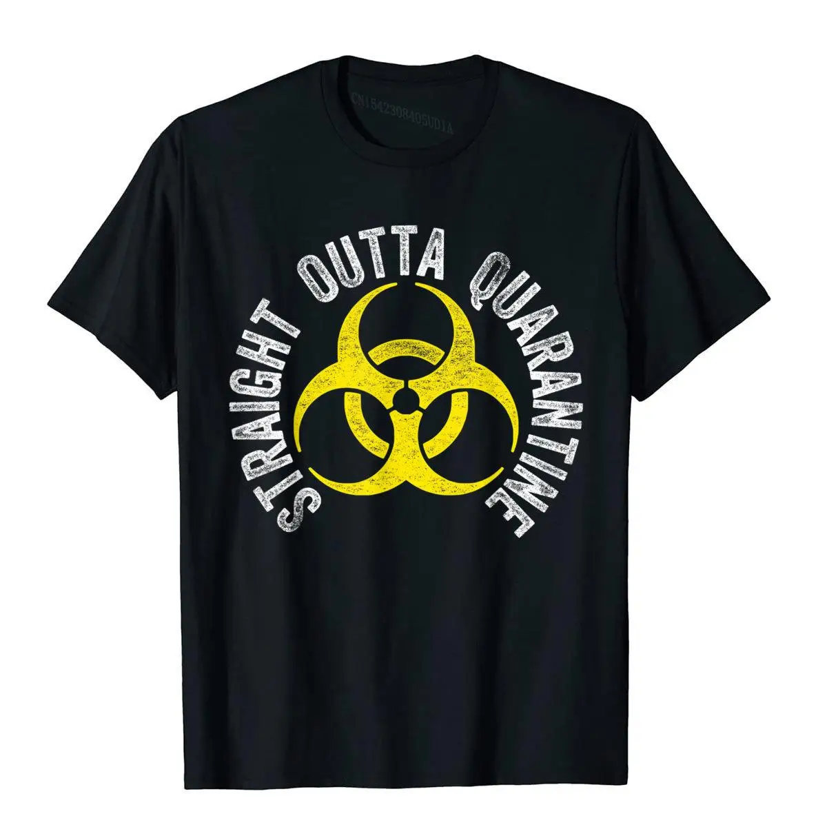 Straight Outta Quarantine Shirt Funny Social Isolation Break T-Shirt Cotton Mens T Shirts 3D Style Tops Shirt Fashion Anime