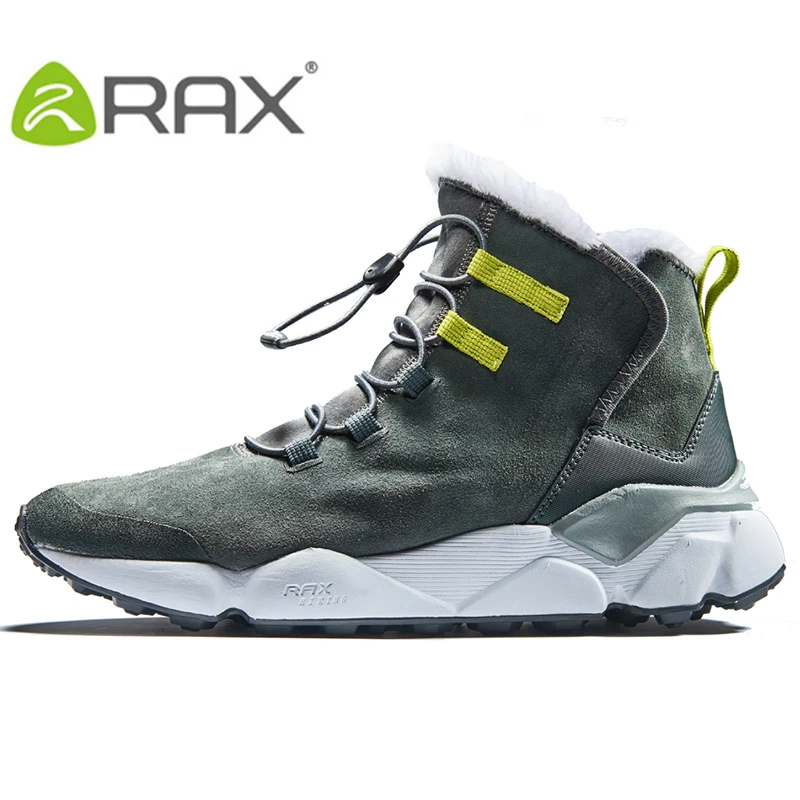 RAX Men\'s Hiking Shoes Latest Snowboot Anti-slip Boot Plush Lining Mid-high Classic Style Hiking Boots for Professional Men