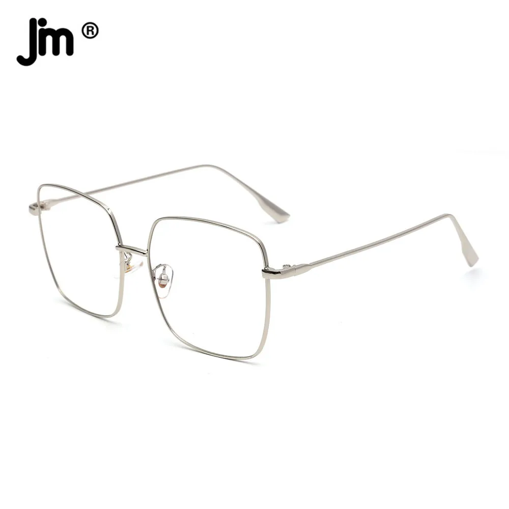 JM-Lunettes carrées anti-lumière bleue pour hommes et femmes, lunettes d'ordinateur transparentes, monture rétro