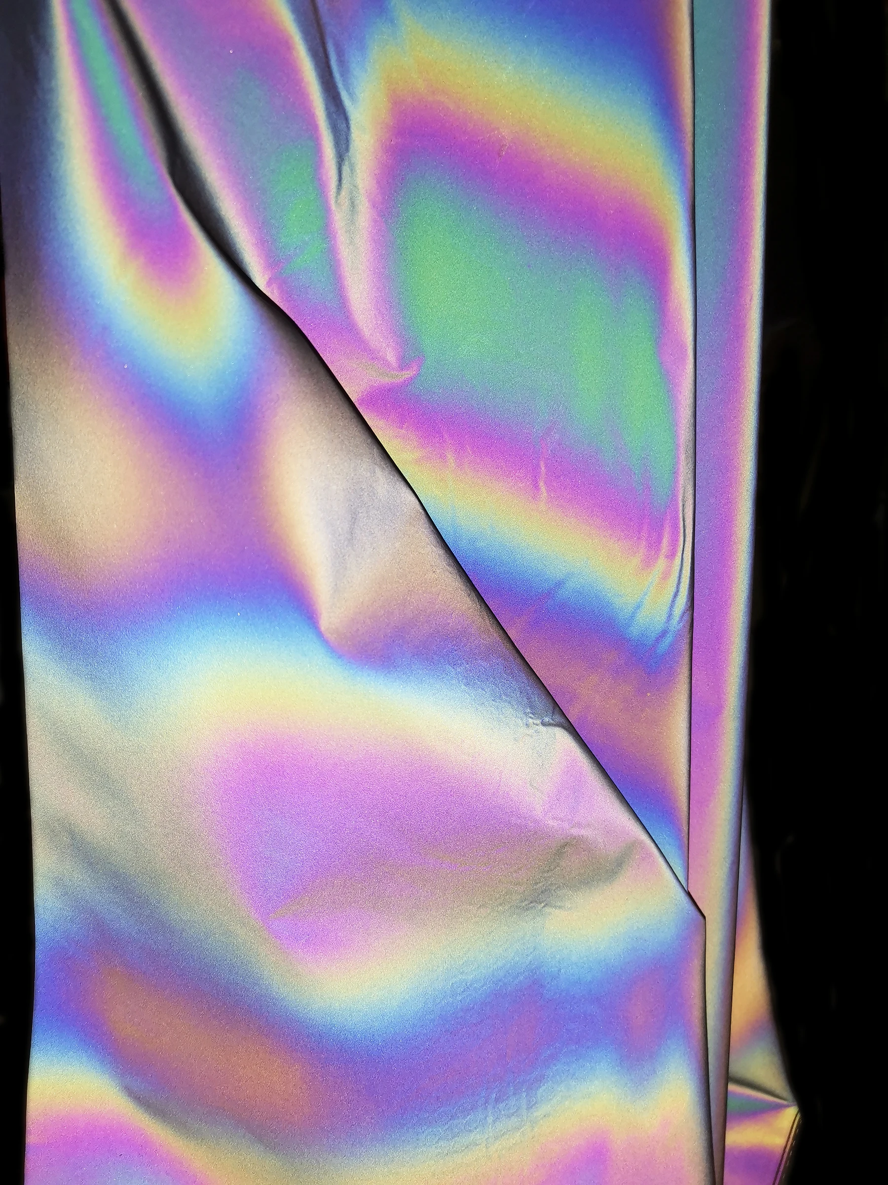 140cm Rainbow Reflective Fabric Colorful Reflective Magic Gradient Color Make For Clothes Windbreaker Garment Accessories