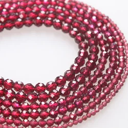 AAAAA Natural Stone Beads Small Faceted Garnet Top Grade Garnet Loose Beads 2 3 4mm For Bracelet Necklace Jewelry Making