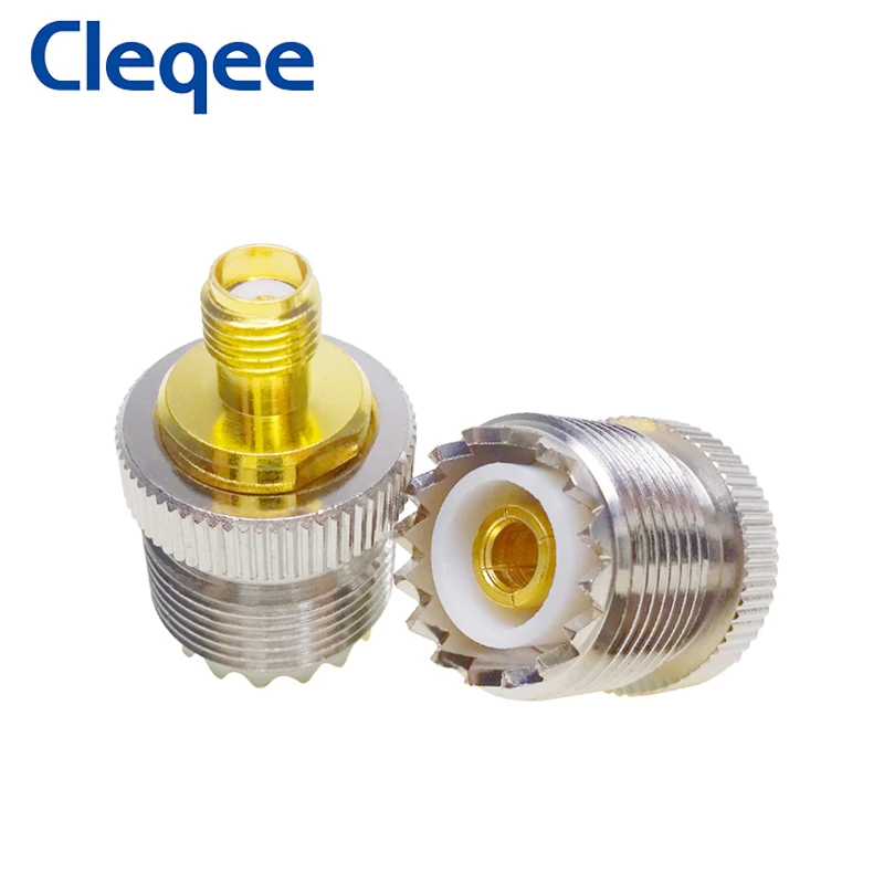 Cleqee 1 Cái SMA Nữ Dây Chống Hú UHF Adapter RF Đồng Trục Nối SO-239 SO239 Để SMA Bộ Chuyển Đổi