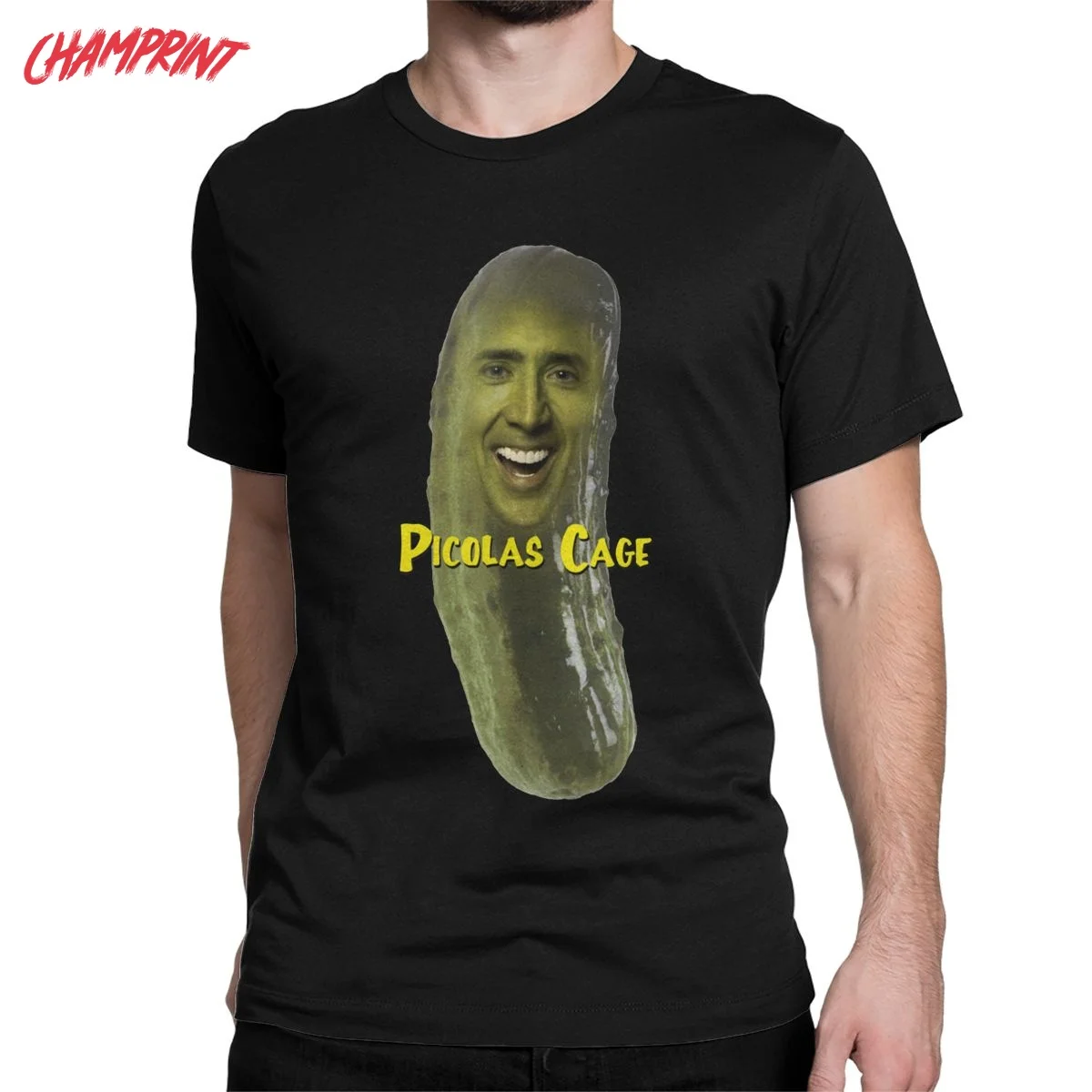 Picolas Cage Nicolas Cage Men T Shirts Pickle Pickolas Vintage Tee Shirt Short Sleeve T-Shirts Pure Cotton Plus Size Tops