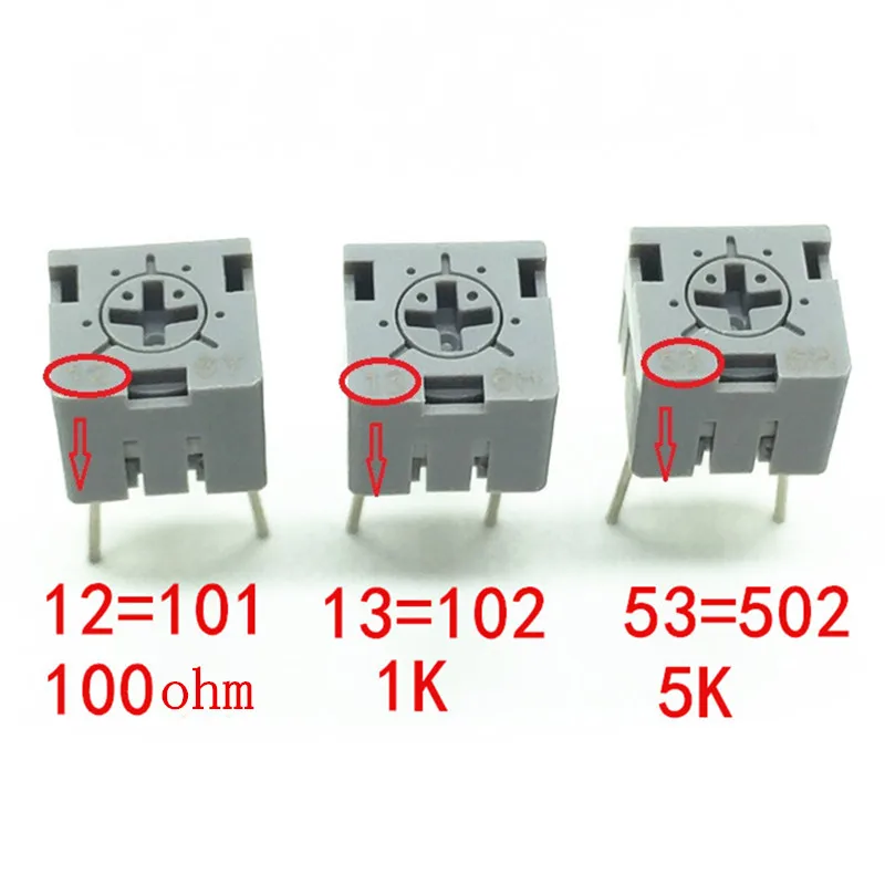 Potentiometer COPAL GT-6 P 101 102 502 ohm GT-6P 100 ohm 1K 5K