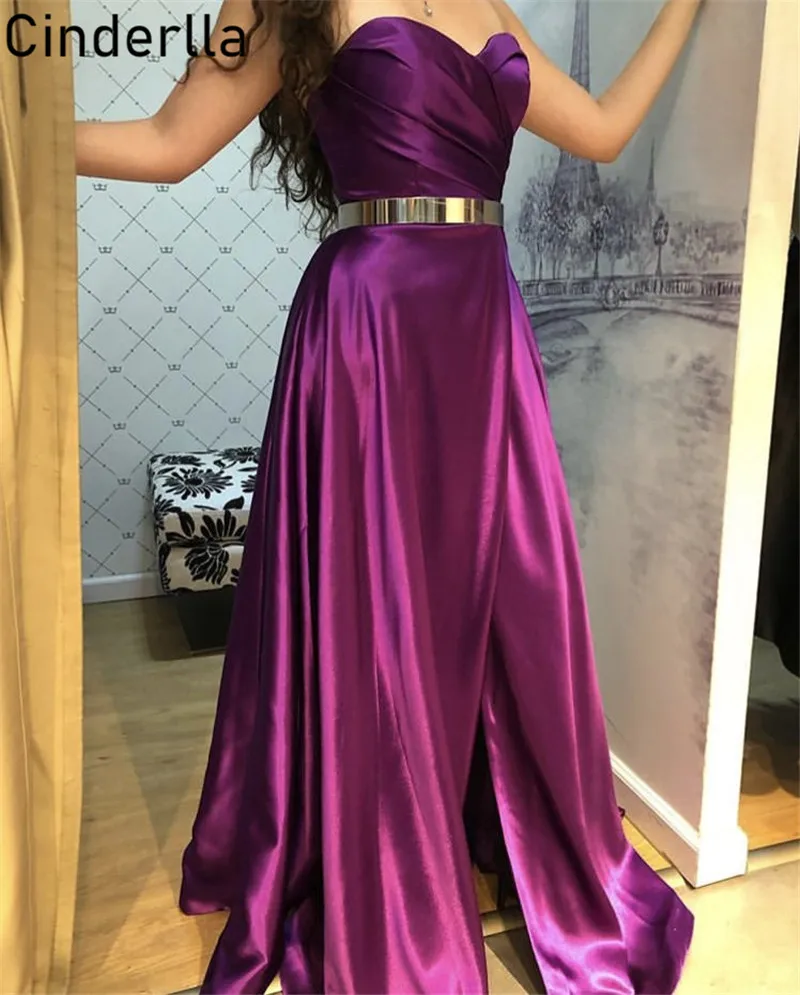 Robe de bal trapèze en Satin avec fermeture éclair dans le dos, tenue de bal avec traîne, sans manches, 2021