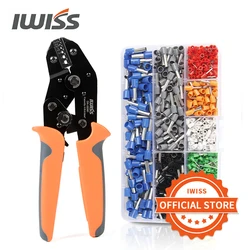 IWISS SN-06WF 24-10AWG Ferrule Crimper Pliers Set Wire Crimping Tool Kit Terminals Connector Sleeves Electricians Repair