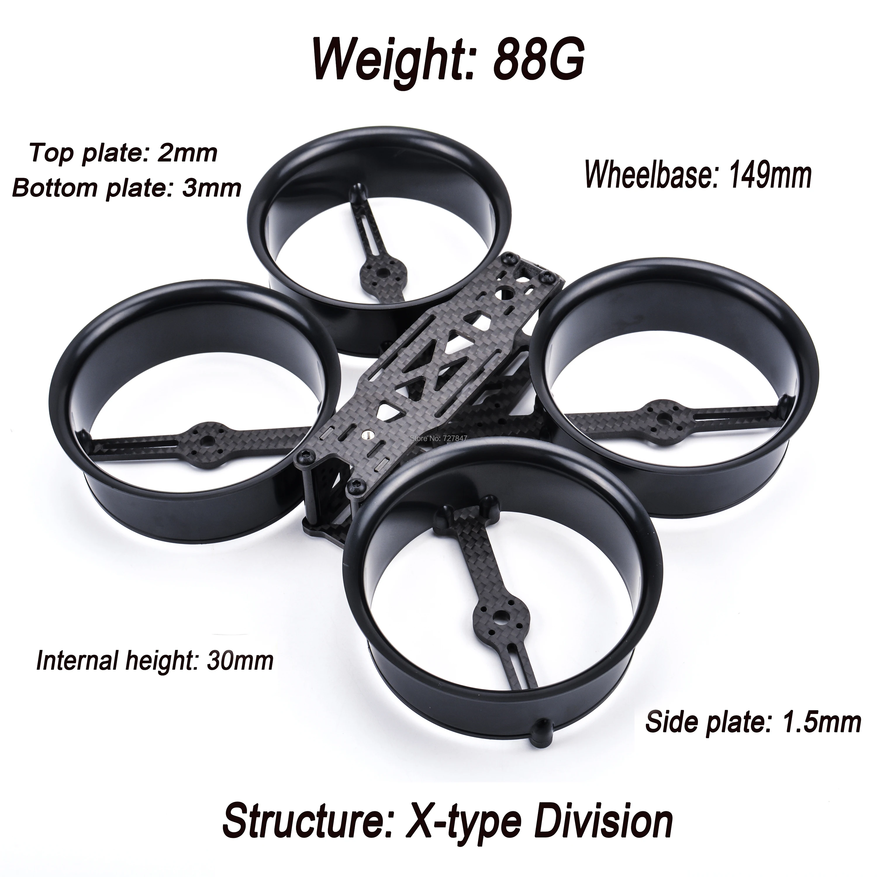 CLOUD-149 149 149mm 3 Cal zestaw ze szkieletem x-type ABS chmura z włókna węglowego 149 dla RC Drone FPV Racing