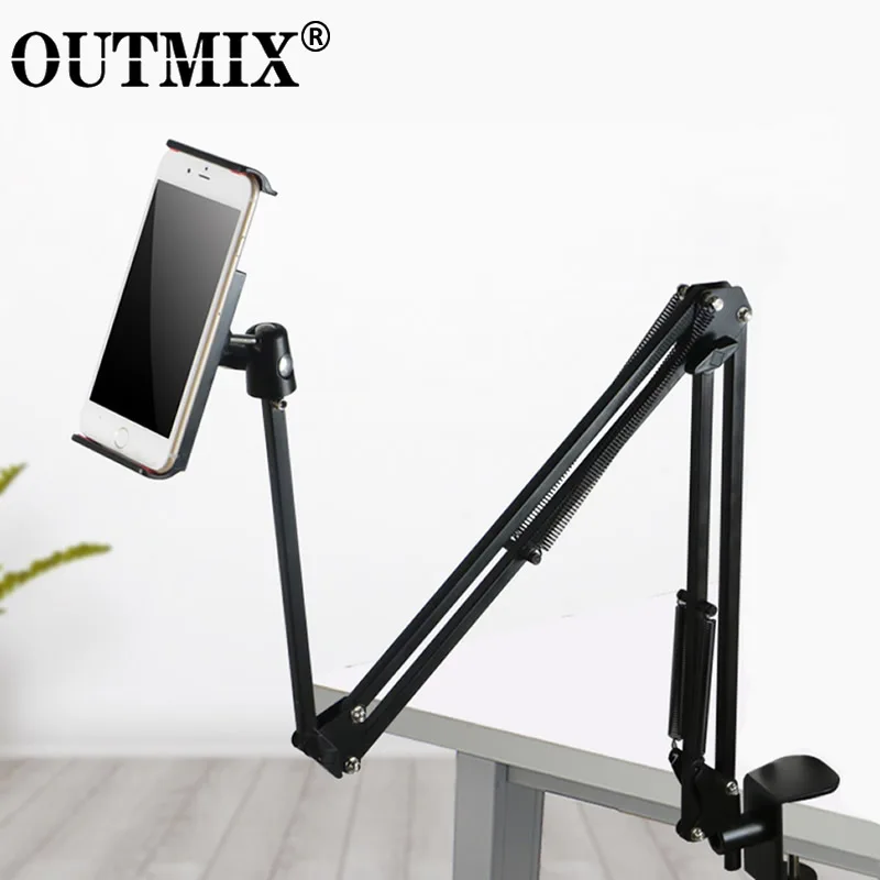 

OUTMIX 360 Degree Long Arm Tablet Holder Stand for 4-12.9inch Tablet Smartphone Bed Desktop Lazy Holder Bracket Support for iPad