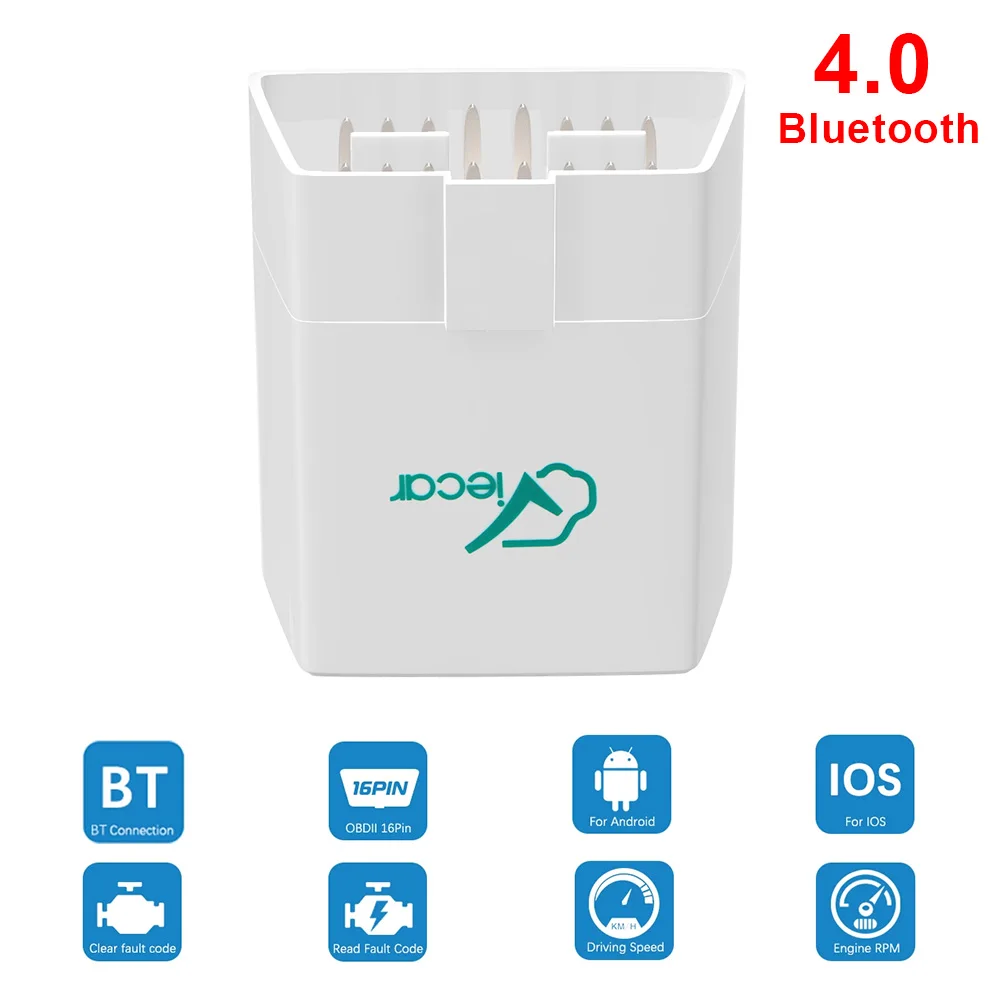 

For Android/IOS Bluetooth 4.0 Viecar ELM 327 V1.5 OBD2 OBDII Scanner Code Readers Car Diagnostic Tool