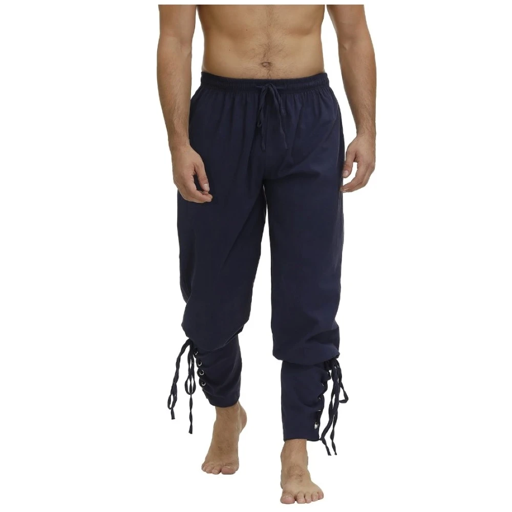 Pantalones de pirata medievales para hombre, disfraz Vikingo, pantalones góticos renacentistas, pantalones de talla grande con cordones